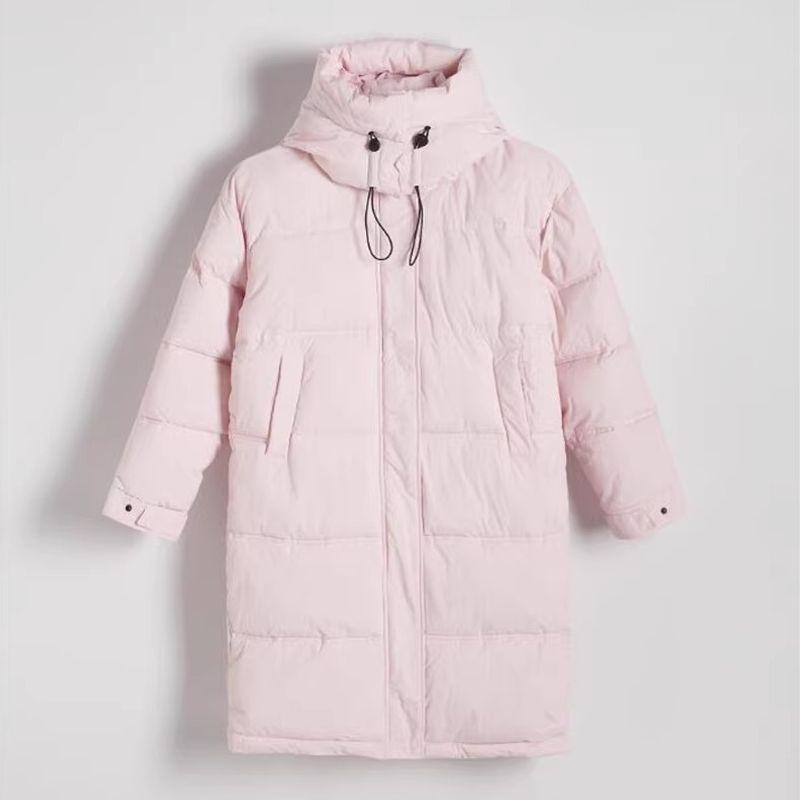 Foreign Trade Original Order Ozhouzhan New Autumn and Winter Thick Long Double Zipper Head Pocket Warm Women Hood Cotton-padded Jacket
