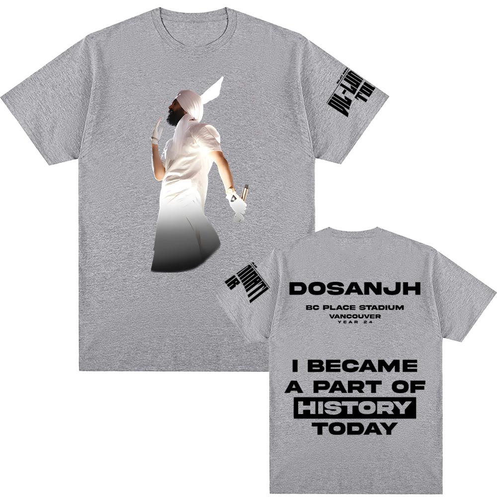 GESCHICHTE T-SHIRT Diljit Dosanjh Hochwertiger Grafikdruck Tee 100% Baumwolle Rundhals Hip-Hop-Stil Damen/Herren T-Shirts