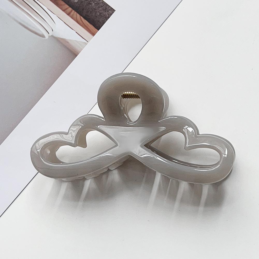 Jelly-colored hollow crescent hairpin PS high-end arc texture shark clip plate hair ponytail grip hair ornament