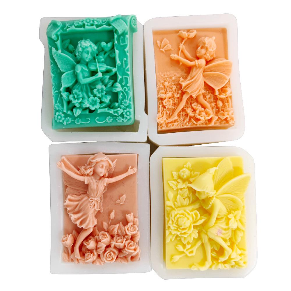 Retro Praying Angel Garden Fairy Silicone Mold for Soap, Candle, or Plaster Epoxy
