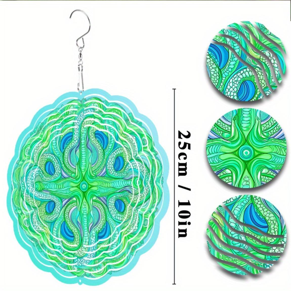 

Vibrant Green and Blue Wind Chime for Outdoor Decor 25.4cm Metal Art Hanging Ornament with 360 Hook Perfect Gift for Garden and Balcony 01A