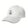 Anchor Print Baseball Cap Nautical Vintage Polyester Adjustable Summer Casual Sports Cap