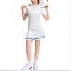FILA Comfortable Fashionable Soft Letter Fitted Mid Waist Tennis Pleated Skirt Pants Casual Skirt Women skirts Bright-White A11W433313FWT