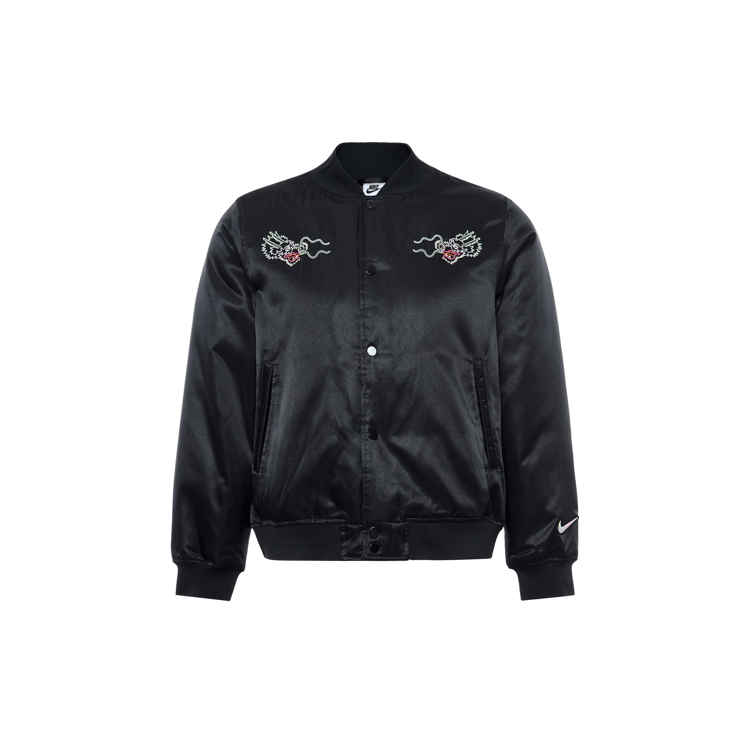 Nike Women s Sportswear Varsity Bomber Jacket Black White FZ6533-010 M