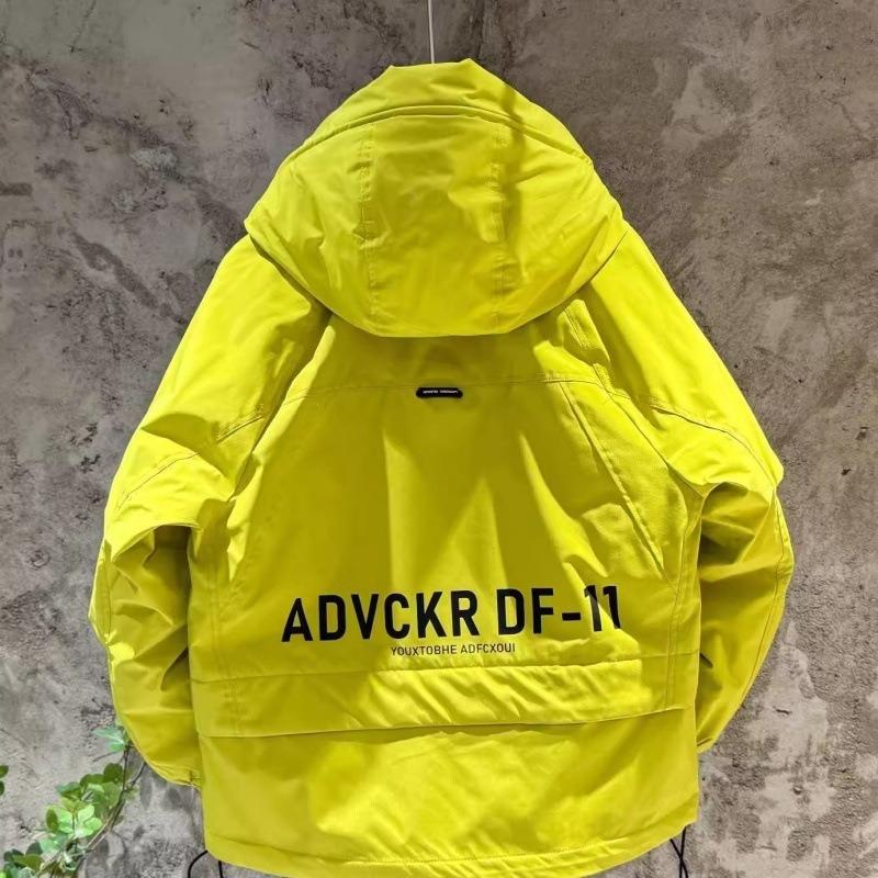 Hooded down jacket, men's winter outdoor sports, multi-pocket jacket, thickened windproof warm cargo jacket, cotton suit
