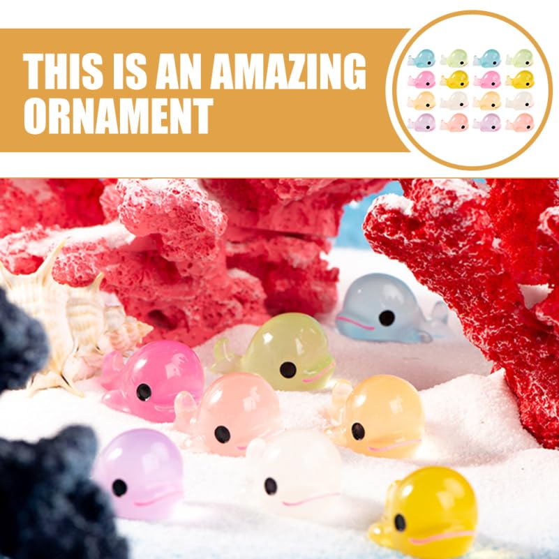 YARNOW Leuchtende Delfinfiguren, Set mit 24 Stück, Meerestierfiguren im Eimer, Leuchtend zur Innendekoration