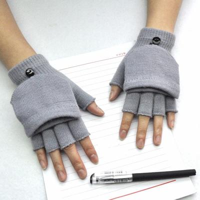 Fingerless Flip Gloves Winter Warm Soft Comfortable Wool Knitted Glove Touchscreen for Women Exposed Finger Mittens Gloves