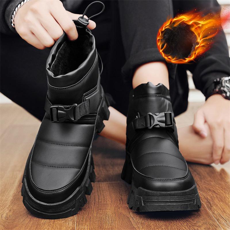 Pánské zimní teplé sněhule Voděodolné kotníkové boty pro muže Krátké kozačky s protiskluzovou kožešinou Lehké outdoorové sportovní vycházkové boty