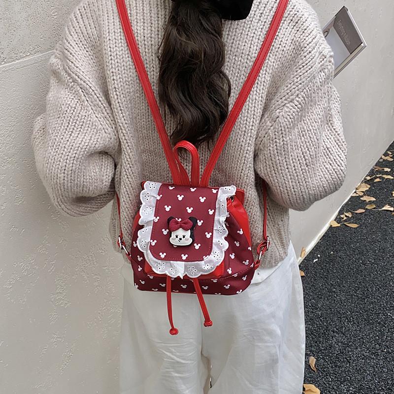 Zainetto Mini per Bambini Topolino Modello Cartone Animato in PU Borsa Scolastica per Bambine