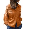 Women Casual Turn Down Collar Loose Long Sleeve Blouse