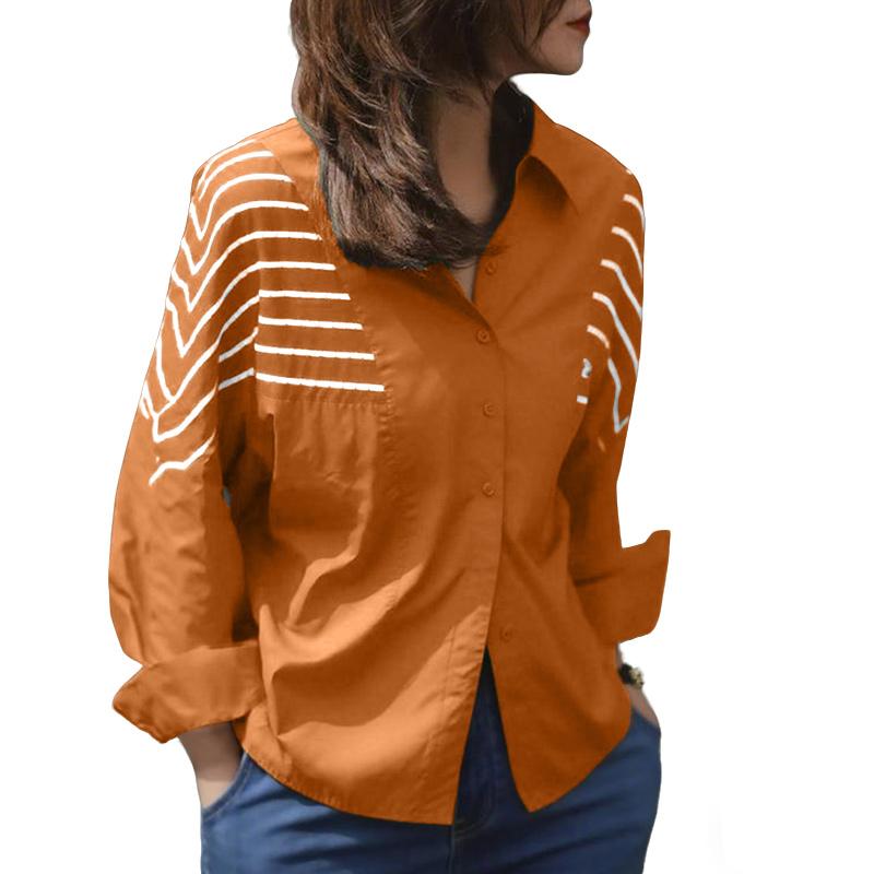 ZANZEA Camicetta casual da donna con colletto rovesciato e maniche lunghe larghe