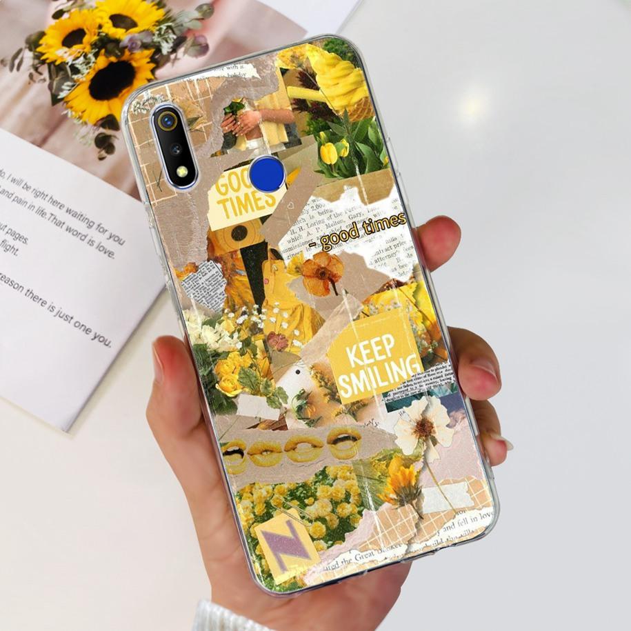 For Realme 3 Pro Case Soft Silicone Marble Butterfly Cover For OPPO Realme 3 Pro RMX1851 Coque Realme3 3i RMX1825 RMX1821 Fundas