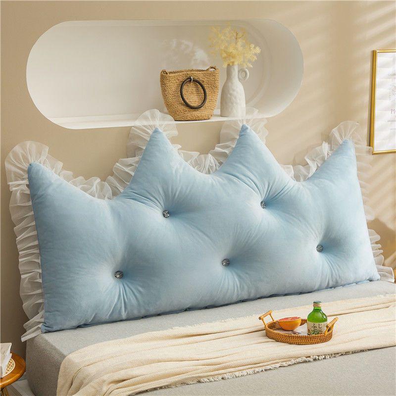 Princess Backrest Cushion: Soft Crystal Velvet, Removable & Washable Pillow for Tatami Bed