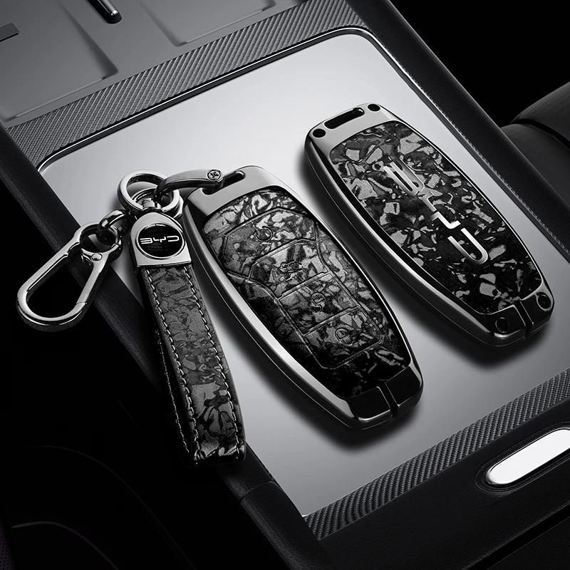 Interior Mouldings Zinc Alloy Car Remote Key Case Cover Shell Fob For BYD Song Plus Atto 3 Han EV Tang DM Qin Seal Dolphin Keych