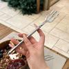 1pc Heavy-Duty Stainless Steel Trident Fork - Long Handle with Glossy Finish & Trident Tip (3-Prong) for Dinner, Salad, Dessert