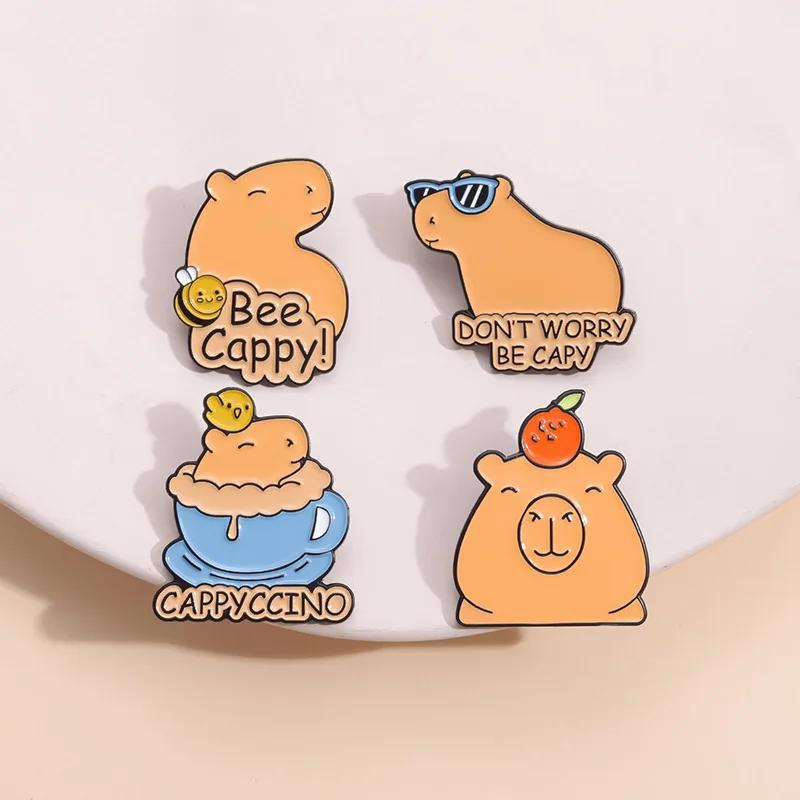 

4Pcs Lovely Animal Brooch New Hippo Pet Metal Badge Pin Badge Cute Accessories Clothes Decoration