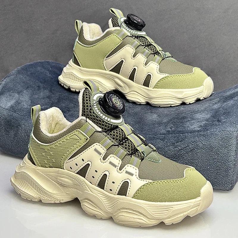 Warm Plush Outdoor Sneakers Kids Big Size 39 Non-slip Childrens Sports Sneakers  Fashion Original Winter Shoes Trainers for Boys