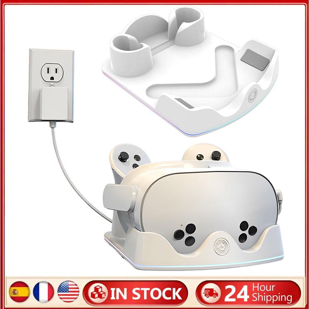 Charging Dock for 3S VR Headest Fast Charging Station with RGB Light Charging Stand for3S/3/2 VR Headset