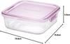 Iwaki Glass Storage Pack Heat-Resistant Container, Pink, Square, Medium, 800ml, & Microwave, KC3247N-P