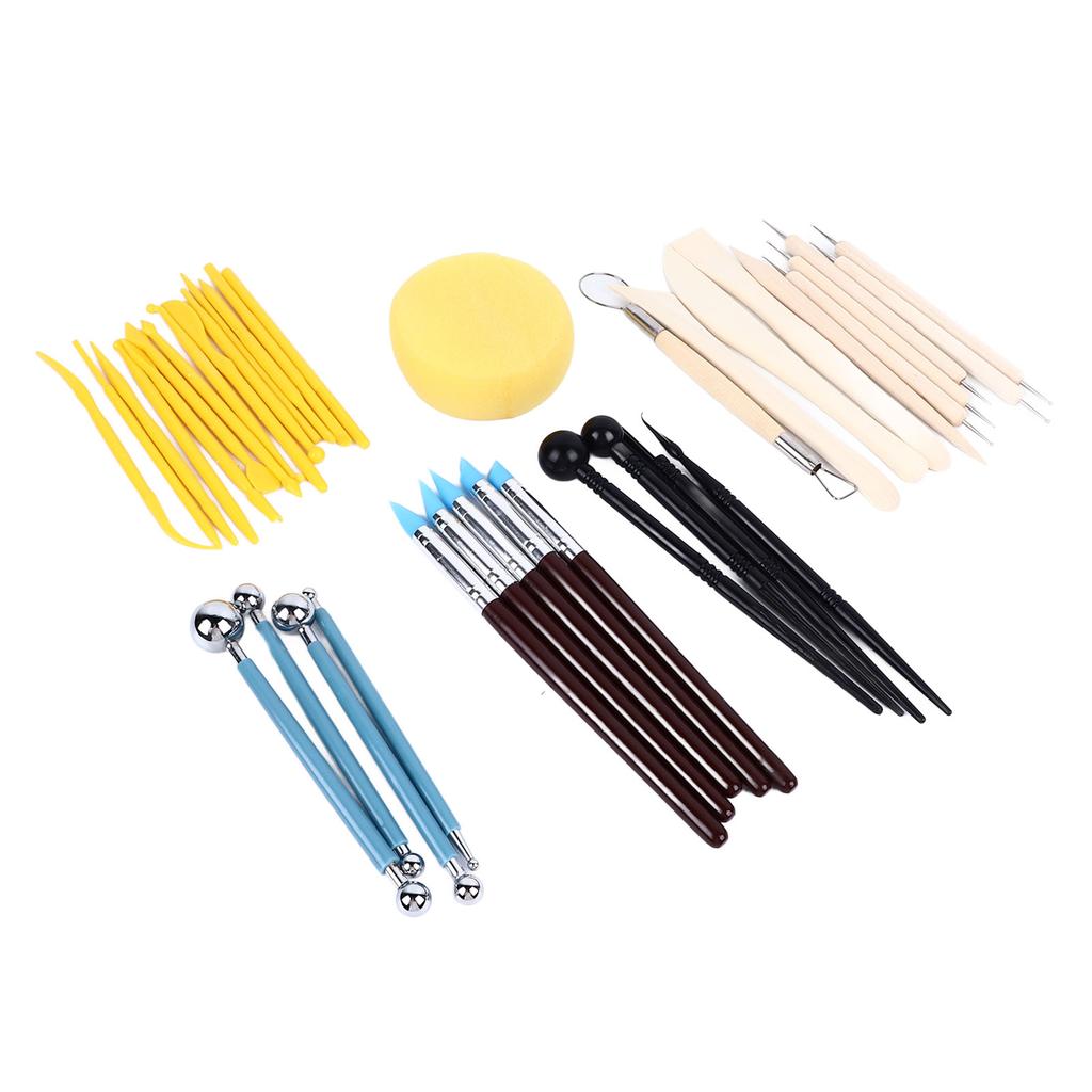 38pcs Clay Tools Kit Portable Ceramics Polymer Clay Sculpting Tools with Storage Bag for Carving