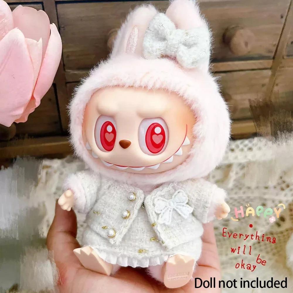 Cute Labubu Doll Clothes Outfit Accessories Classic Dress Set for 17CM V2 Mini Dolls Clothing Girl Kid Gift Labubu Ropa