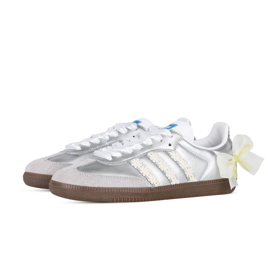 Adidas Originals SAMBA OG Butterfly Blossom Non slip Lightweight Low top Skateboard Shoes Unisex Silver B75806(Team368-)