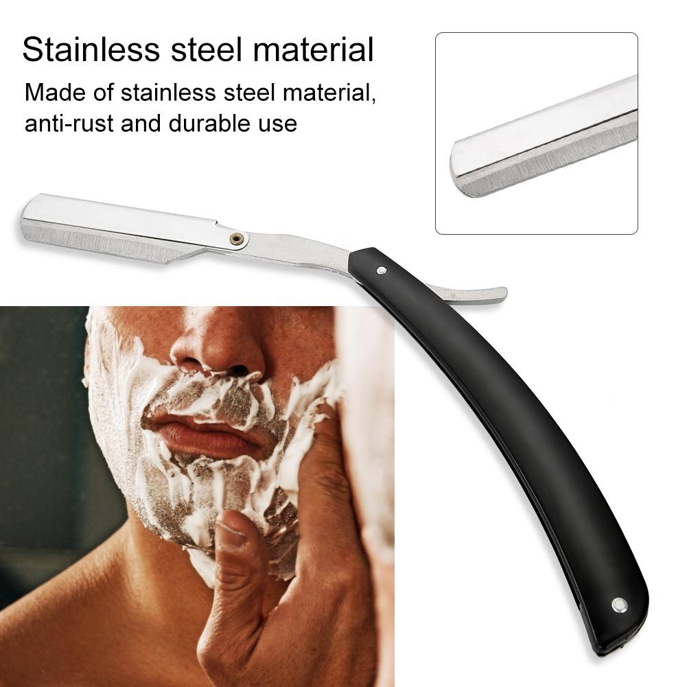Barber Straight Professional Stainless Steel Folding Hair Clipper for Barbers and Hairdressers Black 6.3 to 9.7 Inch 1 Piece