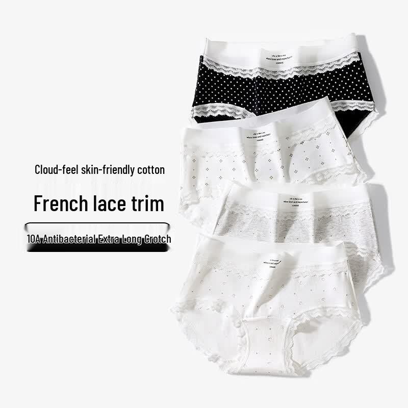 

Duck Duck Women s Antibacterial Cotton Lace Boxer Briefs Multi-Pack L