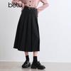 Betu Women's Winter A-Line Pleated Skirt with Belt