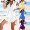 Fashion Summer Spring Solid Color Print Sleeveless V-Neck Casual Dresses