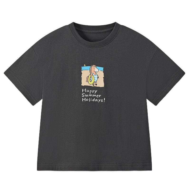 MQD Boy s Color-Block Cuff Cotton T-Shirt 160cm