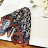 Retro Stylish Deep Blue Paisley Silk Scarf - Lightweight, Small Square for Neck Protection