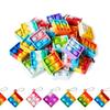 10-50 Stück Mini Schlüsselanhänger Fidget Spielzeug Großhandel Push Stressabbau Quadratischer Schlüsselring Gastgeschenke Büro Schreibtischspielzeug für Kinder Erwachsene Spielzeug