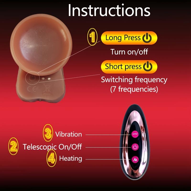 Realistic Electric & Telescopic Dildo With Suction Cup Dildos For Women, Adult Sex Toys, Female Massage Masturbation, Vaginal G-spot And Anal Play