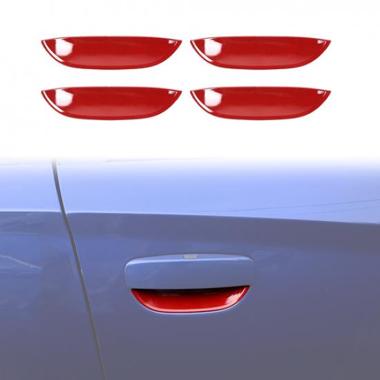 

4x Exterior Door Handle Bowl Cover Trim for Dodge Charger 2011+ Red Accessories
