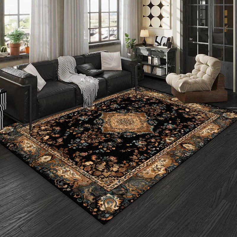 Boho Retro Carpet Living Room American Style Decoration Home Sofa Non-slip Large Rugs Bedroom Cloakroom Plush Entrance Door Mats