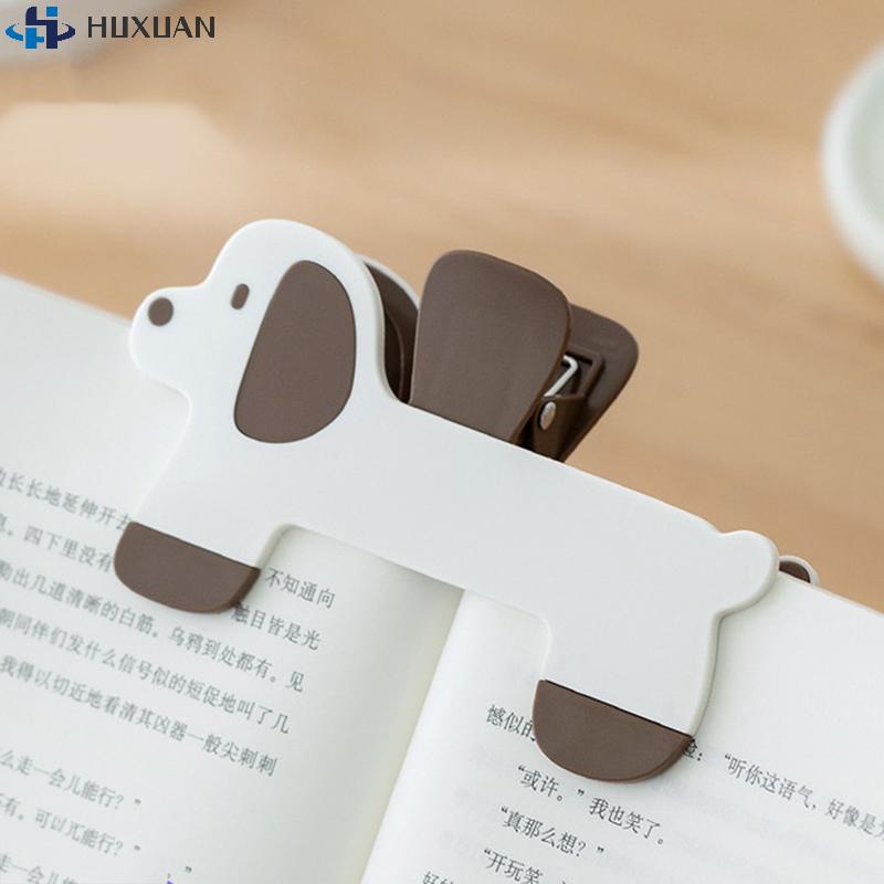 Creative Puppy Shape Design Practical Bookstore Note Clip Plastic Book Clip Simple Reading Auxiliary Fixed Book Clip Bookmark