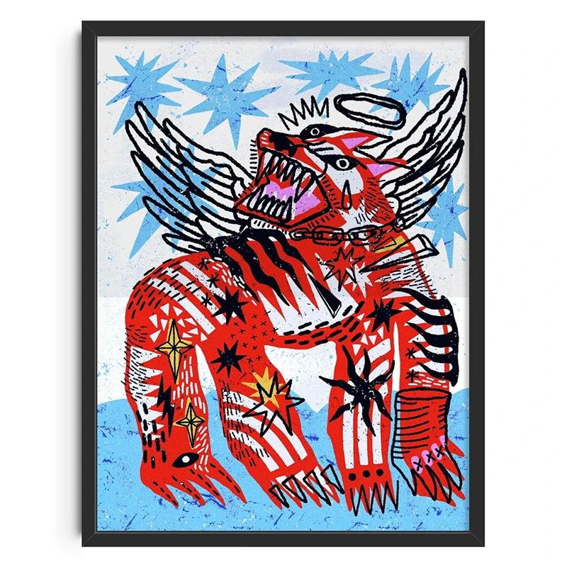 Vintage Abstrakt Füttere deinen Geist Klassische Poster Druck Selbstpflege Wandkunst Leinwandgemälde für Wohnzimmer Schlafzimmer Heimdekor