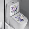 Elegant Purple Hyacinth Flowers Toilet and Wall Sticker Set Waterproof Self-Adhesive Removable Decal for Bathroom WC Home Decor