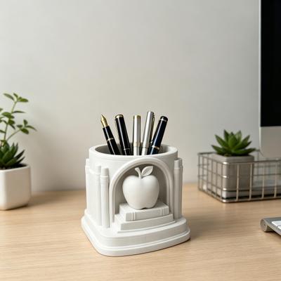 3D Printed Apples Pen Holder Roman Arch Design PLA Desk Organizer for Pencils Markers Creative Gift for Teachers Students Cute Home Office Decor