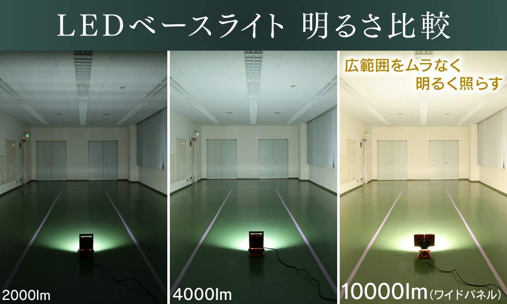 Iris Ohyama LED Work Light Floodlight Rainproof Rechargeable Freestanding Base Light 1000lm Insect-resistant/Waterproof LWT-1000BB