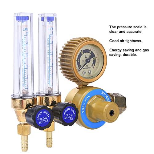 Argon Pressure Regulator, Argon CO2 Regulator, Pressure Reducer, 0.25MPa, Double-Pipe, Dual Flow Meter, Gas Flow Meter, Argon Gas Regulator, Gas Flow