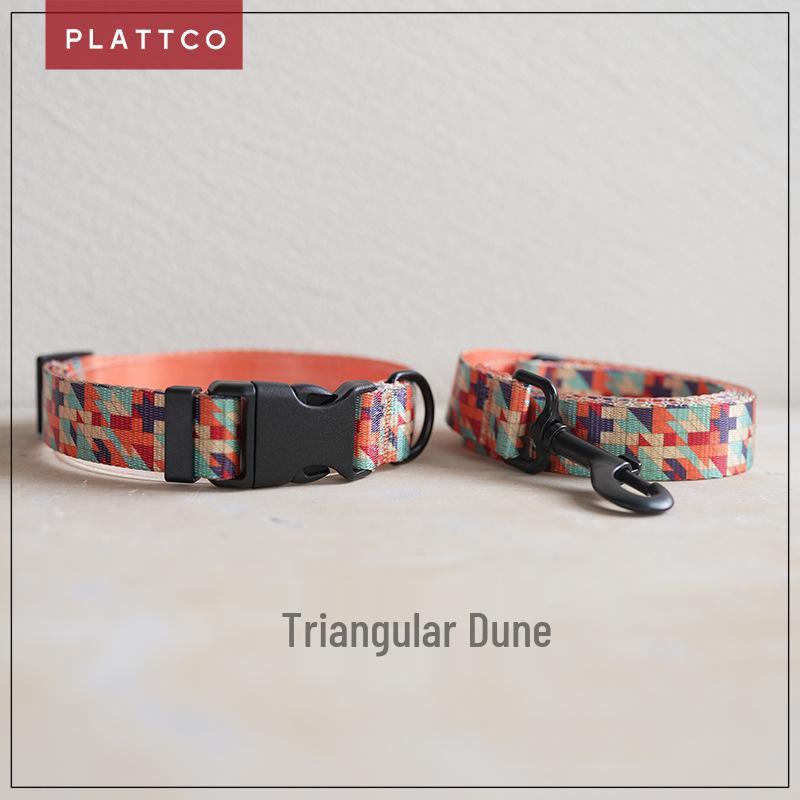 PLATTCO Stylish Printed Nylon Pet Leash & Collar (Model: PDC310) M