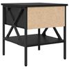 Nightstand with Drawers Black Oak Effect 40 X 42 X 45 Cm