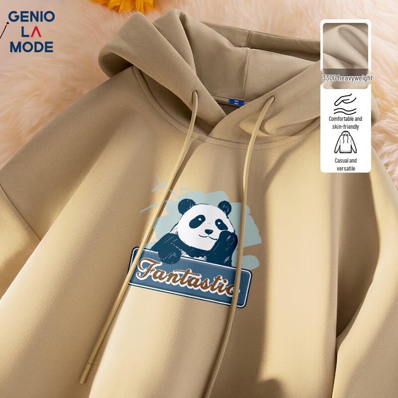 

GENIOLAMODE Men s Relaxed Bear Hooded Sweatshirt XL