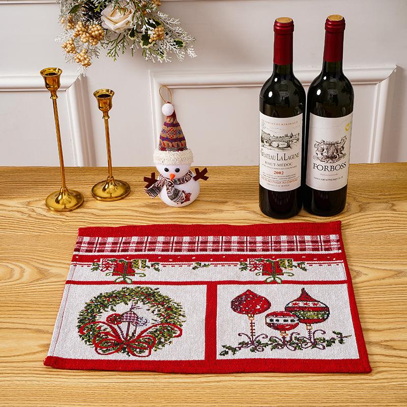 New Christmas Supplies Cartoon Santa Claus Placemat Christmas Ornaments Dining Table Insulation Pad Christmas Tree Decoration