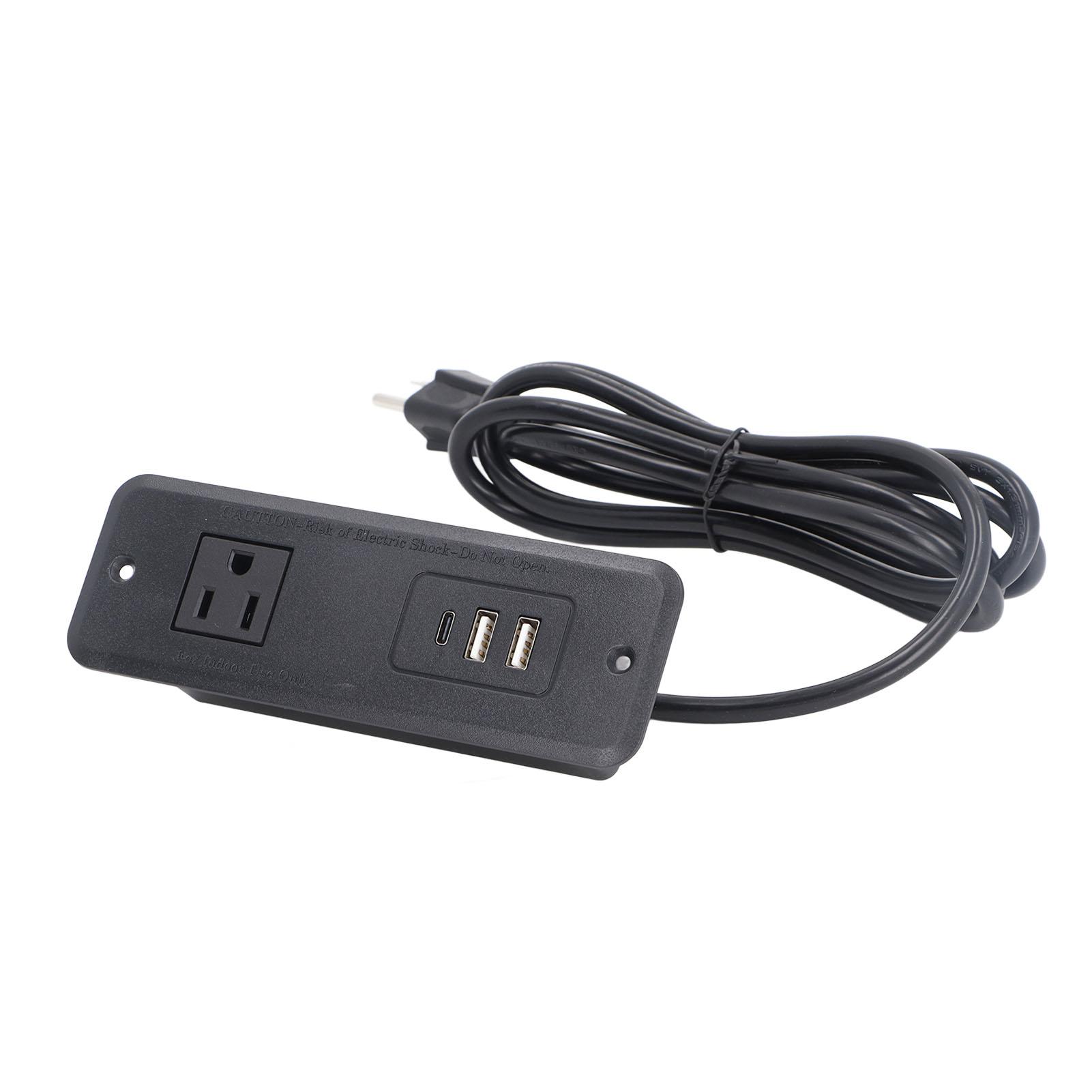 

Вбудований подовжувач живлення 20 Вт PD Fast Charging Safe з 1 розеткою 2 USB 1 типу C, вбудованою розеткою для столу