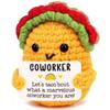 Lustige handgefertigte positive Kacke-Puppe mit Karte Heimdekoration Gestrickte Kacke Weihnachts-Puppen-Ornament Zimmerdeko Weihnachtsfeier Geschenke