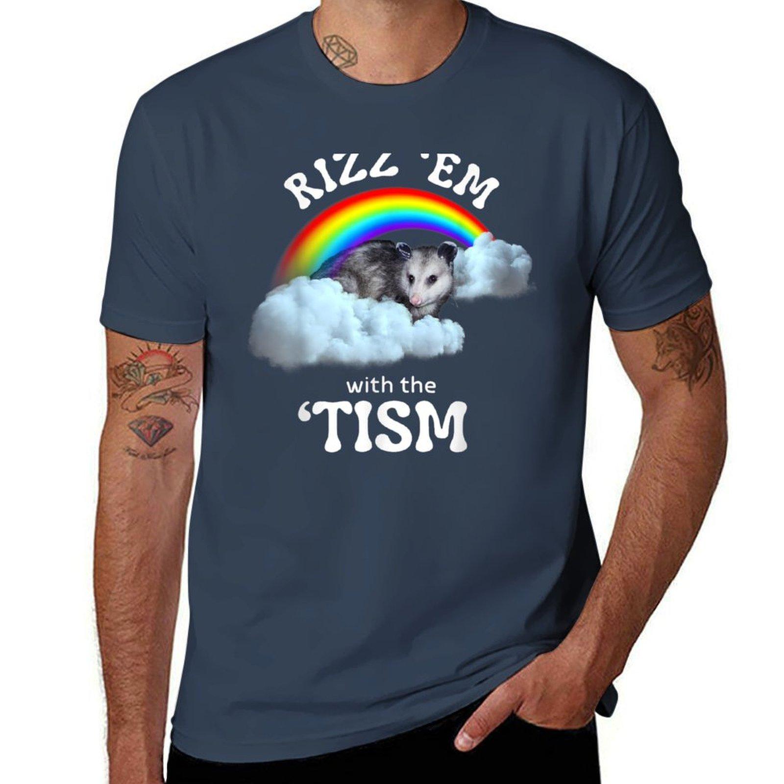 Autism Funny Rizz Em With The Tism Meme Autistic Opossum Tshirt Basic Comfort Fit Tshirt For Unisex S