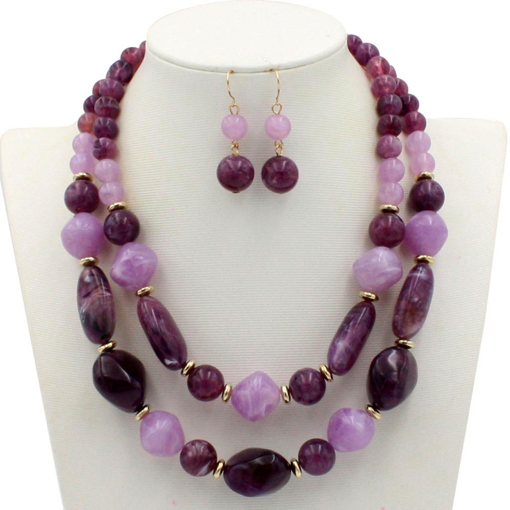 Noble Beaded Necklace Fashion Wear-resistant Ideal Gift Female Dangle Earrings Set